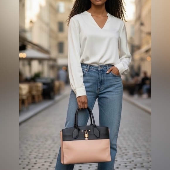 Louis Vuitton Taurillon Pink /Black Leather City Steamer Bag - Picture 4 of 17